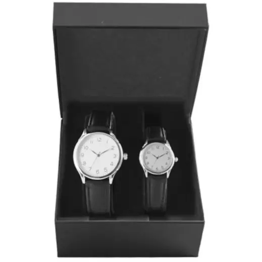Classic Leatherette Watch Set Black